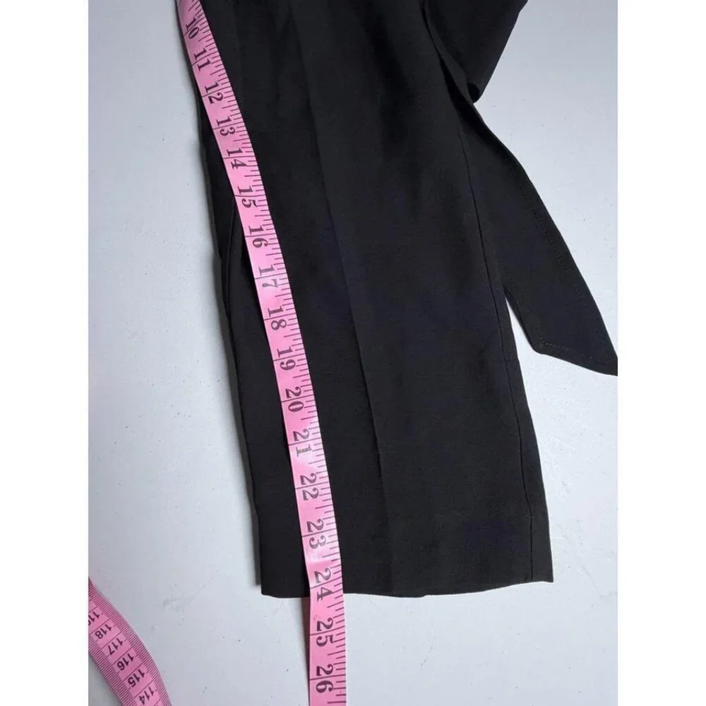 REISS Black Wide Leg Jumpsuit Belted Mock Neck Tailored Size US 2 - Picture 8 of 8